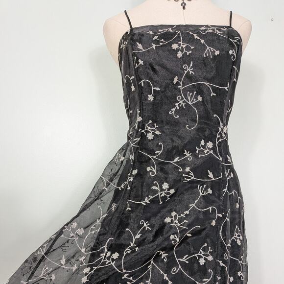 Vintage Morgan Co Prom Dress Maxi Gown 8 Black Y2K Corset Fairy Goth Princess 90 - Picture 6 of 12